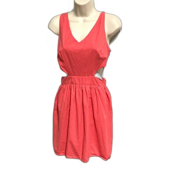 Pink Cut Out Halter Dress Pink Salamander Womens Medium Large - Picture 1 of 10